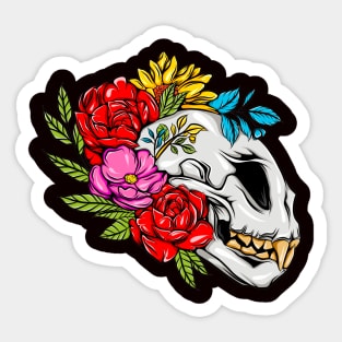 Monsters  Skull with Flowers Sticker